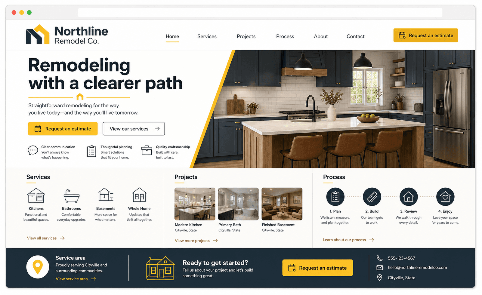 Generated home page preview for Northline Remodel Co.